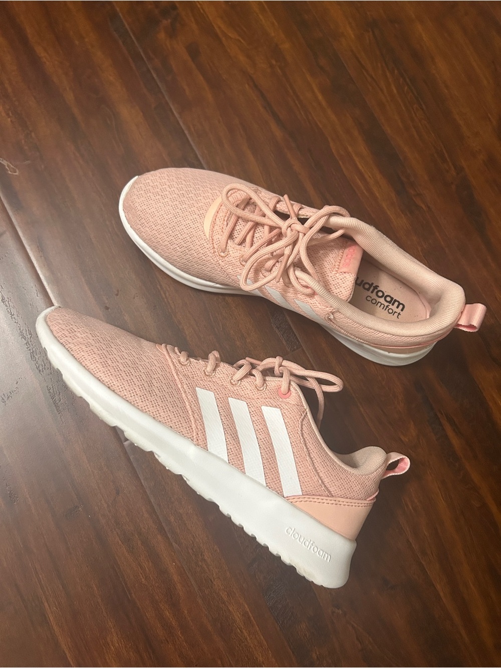 adidas Pink and White Cloudfoam Women's Sneakers